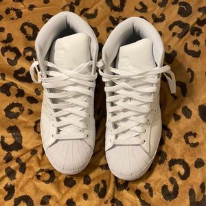 White adidas pro models- 6.5 fits women’s 8-8.5